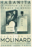 Carte Parfum HABANITA De MOLINARD - GRASSE - Anciennes (jusque 1960)