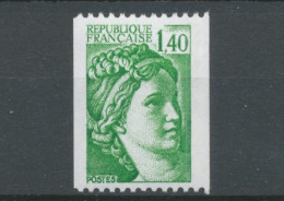Type Sabine N°2157a 1f.40 Vert N° Rouge Au Verso Y2157a - Unused Stamps
