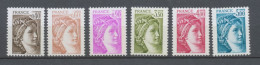 Marianne Type Sabine Série N°2118b à 2123b Gomme Tropicale 6 Valeurs Y2123bS - Nuevos