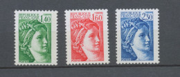 Marianne Type Sabine Série N°2154a à 2156b Gomme Tropicale 3 Valeurs Y2156bS - Unused Stamps