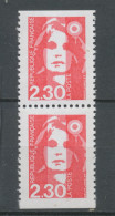 Type Marianne Du Bicentenaire Paire Verticale N°2629a  2f.30 Rouge Y2629aA - Unused Stamps