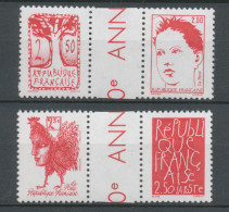 Bicentenaire De La Proclamation De La République 2 Paires N°2772a + 2774a Y2774aS - Unused Stamps