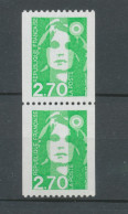Marianne Bicentenaire Paire N°3008 2f.70 Vert + 3008a N° Rge Au Dos Y3008aA - Unused Stamps