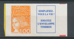 Type Marianne De Luquet N°3101a TI 1f Orange + Vignette Adhésif Y3101a - Nuevos