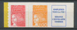 Marianne De Luquet N°3101b  TI 1f Orange + (TVP) Rouge + Vignette Adhésif Y3101b - Unused Stamps