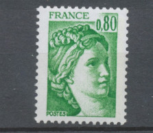 Type Sabine N°1970b 80c Vert Gomme Tropicale Y1970b - Unused Stamps