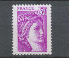 Type Sabine N°1969a 50c Violet Gomme Tropicale Y1969a - Unused Stamps