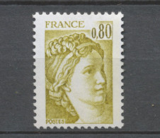 Type Sabine N°1971a 80c Jaune-olive Gomme Tropicale Y1971a - Nuevos