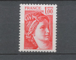 Type Sabine N°1972b 1f Rouge Gomme Tropicale Y1972b - Unused Stamps