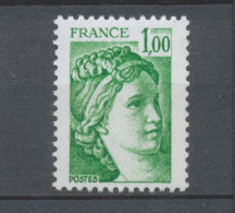 Type Sabine N°1973a 1f Vert Gomme Tropicale Y1973a - Unused Stamps