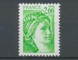 Type Sabine N°1977a 2f Vert-jaune Gomme Tropicale Y1977a - Unused Stamps