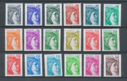 Type Sabine Série 1962 à 1979 18 Valeurs Gomme Tropicale Y1979aS - Ungebraucht