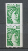 Type Sabine Paire Verticale N°1981A + N°1981Aa N° Rouge Au Verso Y1981AaA - Unused Stamps