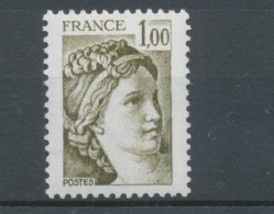 Type Sabine N°2057b 1f Olive Gomme Tropicale Y2057b - Neufs