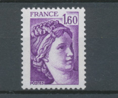 Type Sabine N°2060b 1f.60 Violet Gomme Tropicale Y2060b - Nuovi