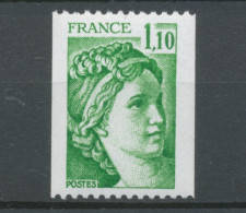 Type Sabine N°2062a 1f.10 Vert N° Rouge Au Verso Y2062a - Nuevos