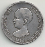 ESPAGNE - 5 Pesetas - 1888 - Argent - TB/TTB - Münzen Der Provinzen