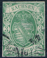 Leipzig IX Auf 3 Pfg. Grün - Sachsen Nr. 2 IIa - Sachsen