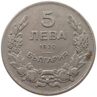 BULGARIA 5 LEVA 1930 #s020 0017 - Bulgarie