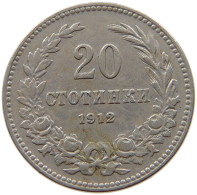 BULGARIA 20 STOTINKI 1912 #s067 0787 - Bulgarie