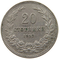 BULGARIA 20 STOTINKI 1912 #s067 0783 - Bulgarie