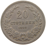BULGARIA 20 STOTINKI 1906 #s067 0781 - Bulgarie