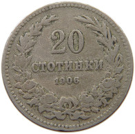 BULGARIA 20 STOTINKI 1906 #s067 0779 - Bulgarie