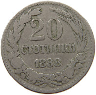 BULGARIA 20 STOTINKI 1888 #s067 0795 - Bulgarie