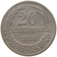 BULGARIA 20 STOTINKI 1888 #c053 0241 - Bulgarie