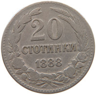 BULGARIA 20 STOTINKI 1888 #a046 0479 - Bulgarie