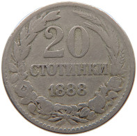 BULGARIA 20 STOTINKI 1888 #a046 0477 - Bulgarie