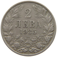 BULGARIA 2 LEVA 1925 #s072 0641 - Bulgarie