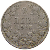 BULGARIA 2 LEVA 1925 #s034 0367 - Bulgarie