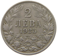 BULGARIA 2 LEVA 1925 #s072 0637 - Bulgarie