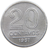 BRAZIL 20 CENTAVOS 1957 #s054 0641 - Brésil
