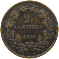 LUXEMBOURG 2 1/2 CENTIMES 1901 #s018 0425 - Luxembourg