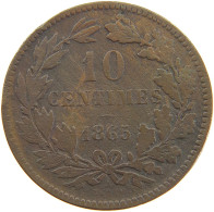 LUXEMBOURG 10 CENTIMES 1865 #a041 0129 - Luxembourg