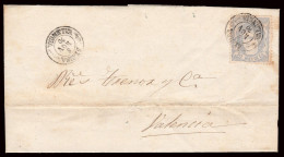 Valencia - Edi O 107 - 1870 - Carta Mat Fech. Tp. II "Alcira" - Storia Postale