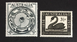 1954 - Australia - Cent. Of First Western Australian Stamp, Australian Antarctic Research - Unused - Ongebruikt