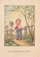 Hannes Petersen - Child W Flowers & Butterfly Old Postcard - Petersen, Hannes