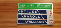 Phonecard United Kingdom 130K - Stiles Harold Williams 3.607 Ex. - BT Advertising Issues