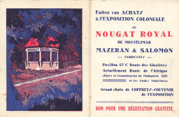 Montélimar * Nougat Royal MAZERAN & SALOMON Fabricant , à L'exposition Coloniale De Paris * Doc Pub Illustré - Montelimar