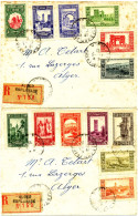 Algeria 1930 100 Years French Colony On Two Registered Letters YT 87-99, 13 Values Cpl Mi 150€ - Oblitérés