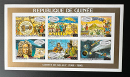 Guinée Guinea 1986 Mi. 1106A 1111A Feuillet Collectif Klb. ND IMPERF Sheetlet Space Espace Halley Comet Comète Komet - Guinée (1958-...)