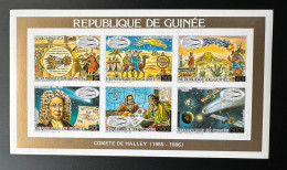 Guinée Guinea 1986 Mi. 1106A 1111A Feuillet Collectif Klb. ND IMPERF Sheetlet Space Espace Halley Comet Comète Komet - Guinea (1958-...)