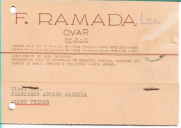 Portugal , 1957 , F. RAMADA LDA , Ovar , Swedish Steels , "  AVIÃO "  Brand Tools ,  Commercial Postcard - Portogallo