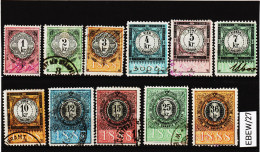 EBEW/27 LOT STEMPELMARKEN STEUERMARKEN ÖSTERREICH 1888  1-2-3-4-5-7-10-12-15-25-36 Kreuzer  Entwertet - Fiscaux