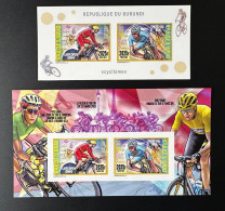 Burundi 2014 / 2015 Mi. 3483 - 3484 Bl. 504 - 505 ND IMPERF Cyclisme Cycling Rad Vélo Fahrrad Bicycle Tour France Eiffel - Ciclismo