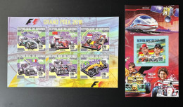 Burundi 2015 / 2016 Mi. 3591 - 3597 Bl. 580 ND IMPERF F1 Formule 1 Formula Ferrari McLaren Senna Schumacher Train Space - Unused Stamps