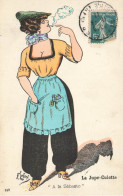 Mode * CPA Illustrateur F. LAFON Lafon * La Jupe Culotte , à La Sébasto * Tabac Cigarette * Chapeau Hat Casquette - Moda